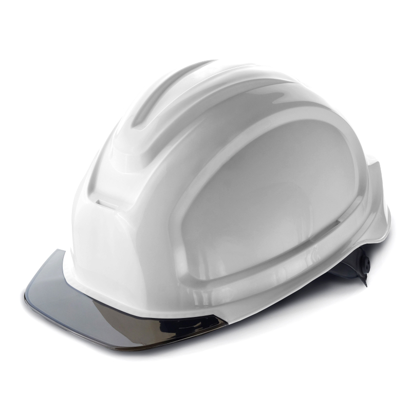 Каска защитная СОМЗ-80 Абсолют Престиж (электроизоляционная) белая, серый козырёк