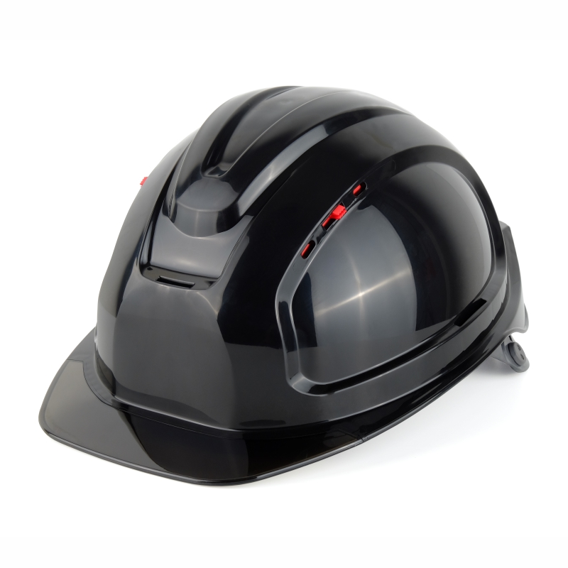 Каска защитная СОМЗ-80 Абсолют Престиж RAPID черная, серый козырёк