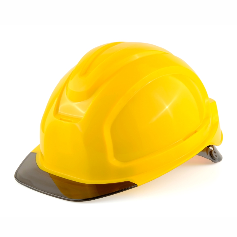 Каска защитная СОМЗ-80 Абсолют Престиж (электроизоляционная) желтая, серый козырёк